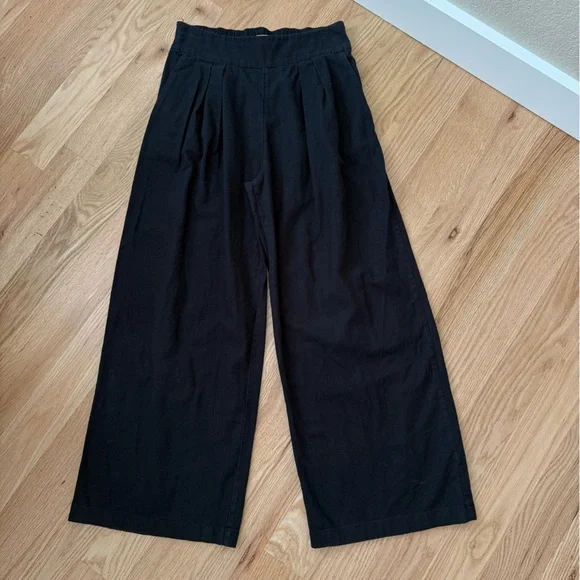 Abercrombie & Fitch Linen Wide Leg Black Pants Small Petite - Picture 11 of 11